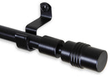 Barrel 7/16" Cafe Curtain Rod, Black, 28-48"