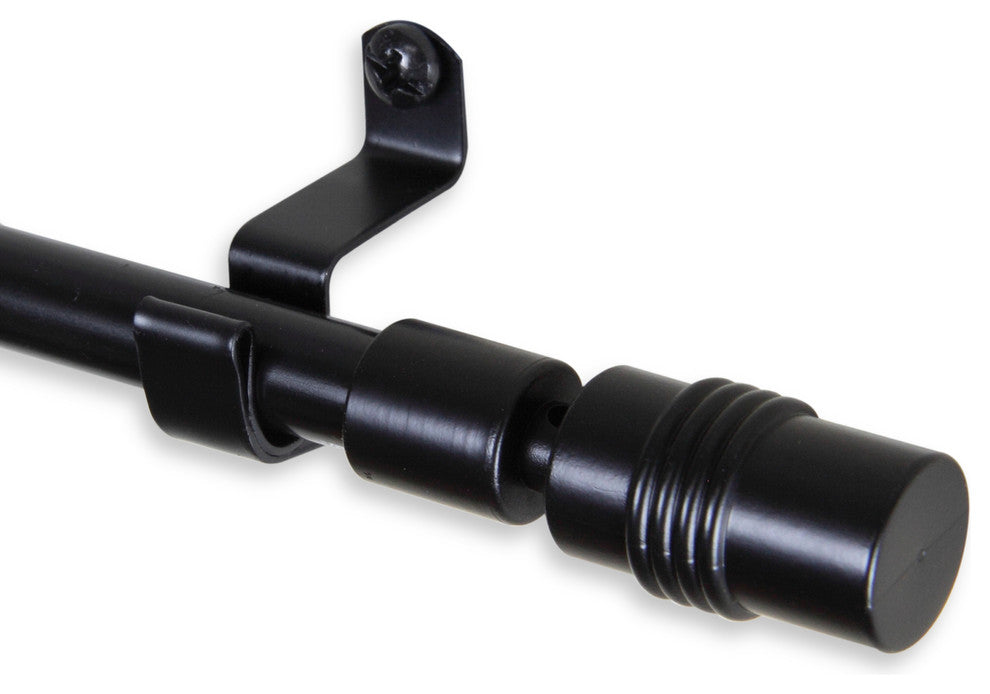 Barrel 7/16" Cafe Curtain Rod, Black, 28-48"
