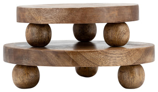 Wood, Set of 2 8/10"D Round Risers, Natural