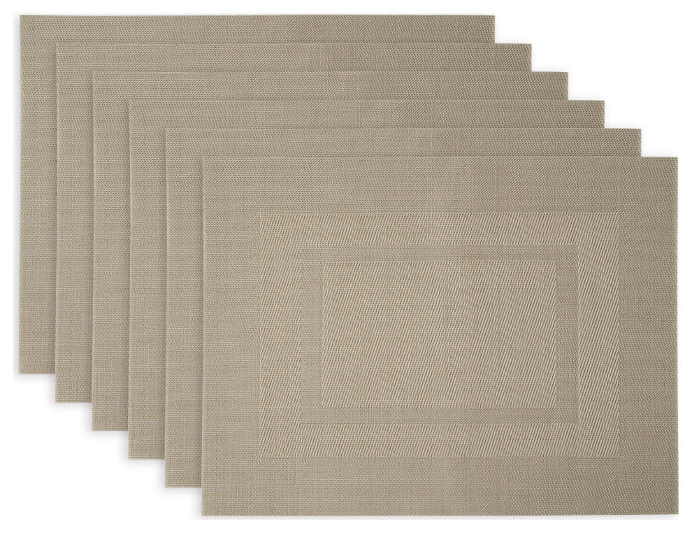 DII Stone PVC Doubleframe Placemat 6 Piece