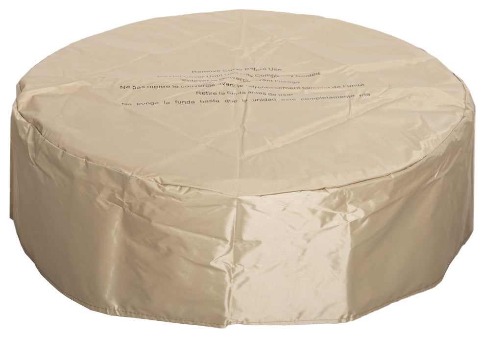 Semicircle Faux Stone Outdoor Fire Pit with Rain Cover