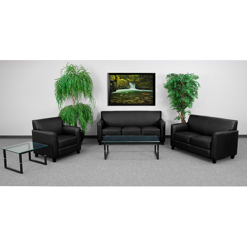HERCULES Diplomat Series Reception Set with Clean Line Stitched Frame, Black