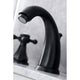 Kingston Brass KB4980BX Widespread Bathroom Faucet and Pop-Up Drain, Matte Black