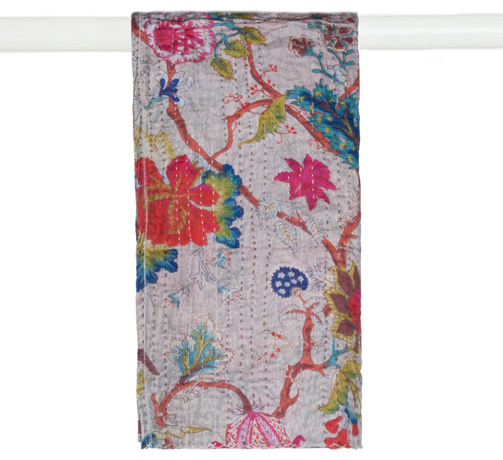 Kantha Cotton Bed Runner, 18"x72"