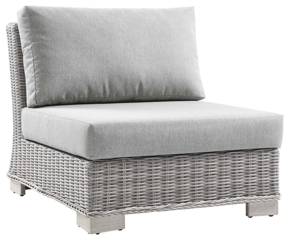 Outdoor Patio Wicker Rattan 7Piece Sectional Sofa Furniture Set Light Gray