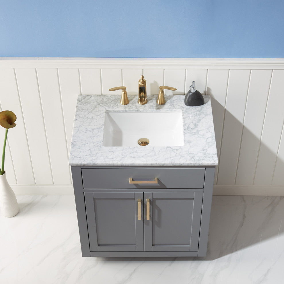 Ivy Gray Bathroom Vanity Set, 30", Without Mirror