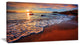 Stunning Ocean Beach at Sunset, Seashore Canvas Art Print, 32"x16"