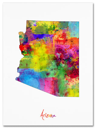 "Arizona Map" Canvas Art by Michael Tompsett