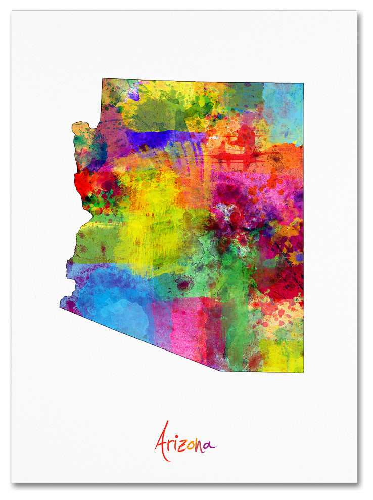 "Arizona Map" Canvas Art by Michael Tompsett