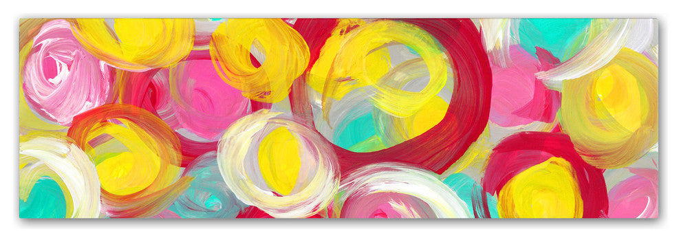 'Rose Garden Circles Panoramic' Canvas Art, 19x6