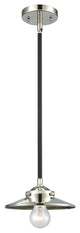 Railroad 1-Light Mini Pendant, Black Polished Nickel, Polished Nickel