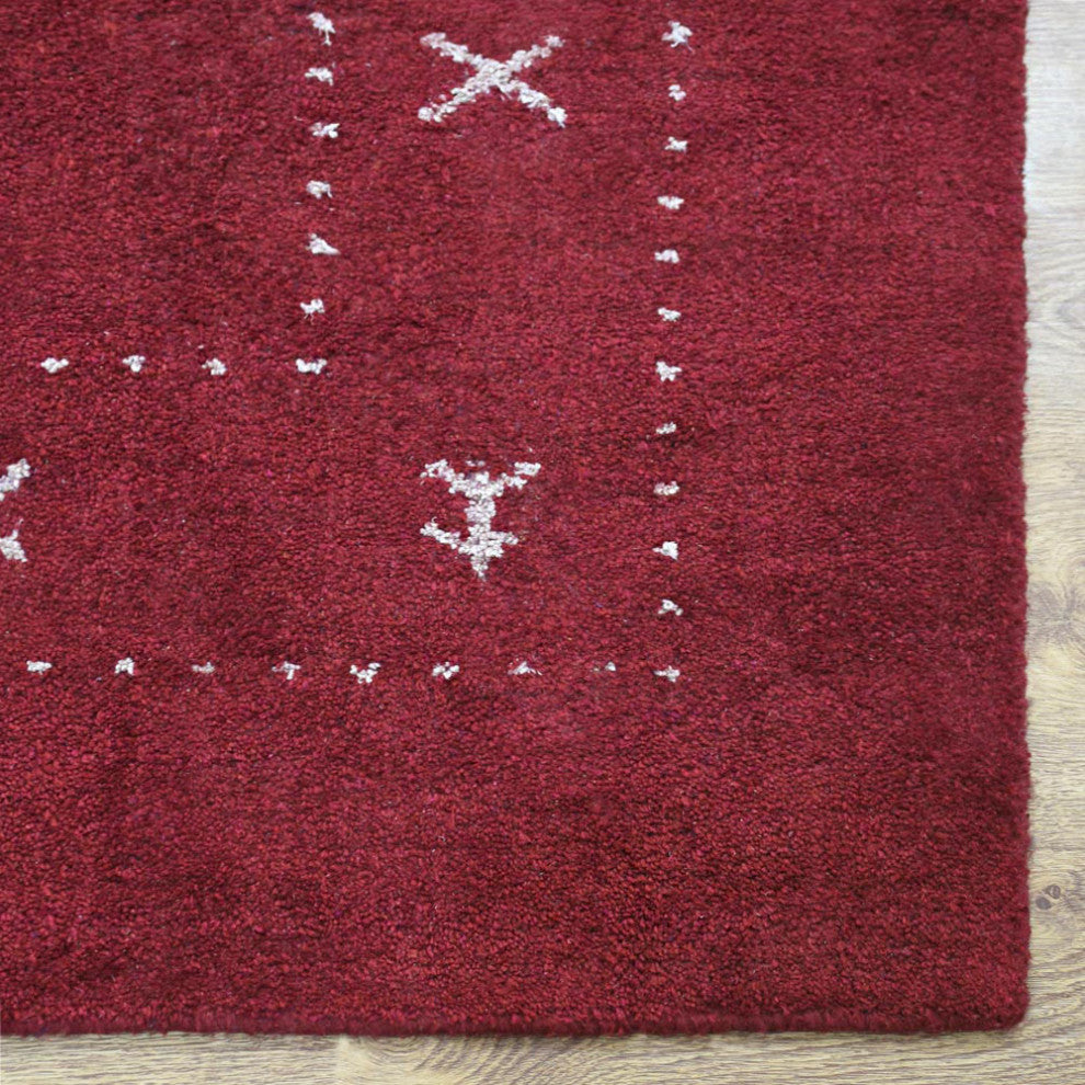 HAND KNOTTED LOOM SILK ECO-FRIENDLY AREA RUGS -8'x8', Square, Red, Contemporary