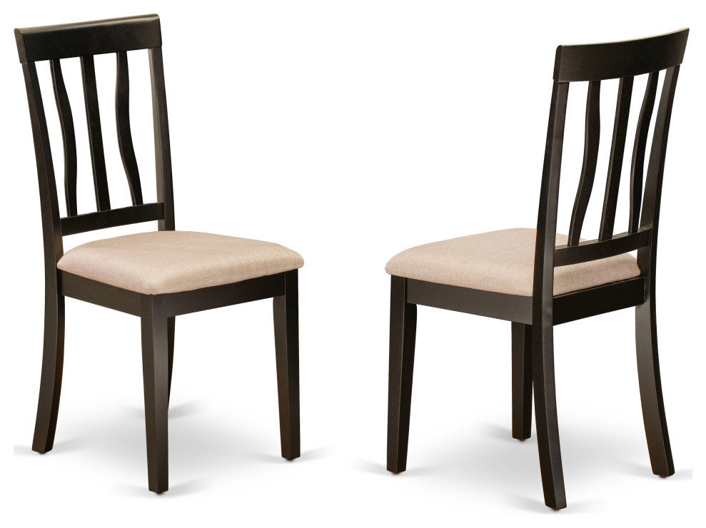 3 Pc Kitchen Nook Dining Set -Round Kitchen Table, 2 Slatted Back Kitchen Chairs