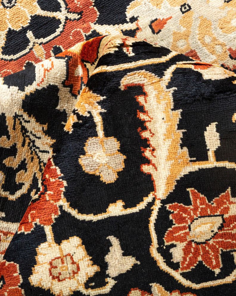 Pimpri, One-of-a-Kind Hand-Knotted Area Rug Black, 9'0"x12'5"