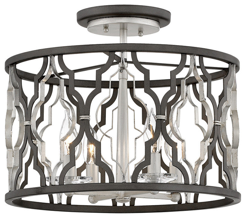 Hinkley Portico Medium Semi-Flush Mount, Glacial