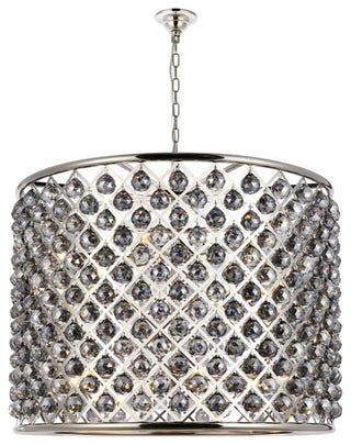 Elegant Lighting 1206D35-SS/RC Madison 12 Light 36"W Crystal Drum - Polished