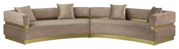Belsa Velvet Upholstered 2pc. Sectional, Beige