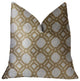 Medallion Eclipse Beige and Gray Luxury Throw Pillow, 12"x20"