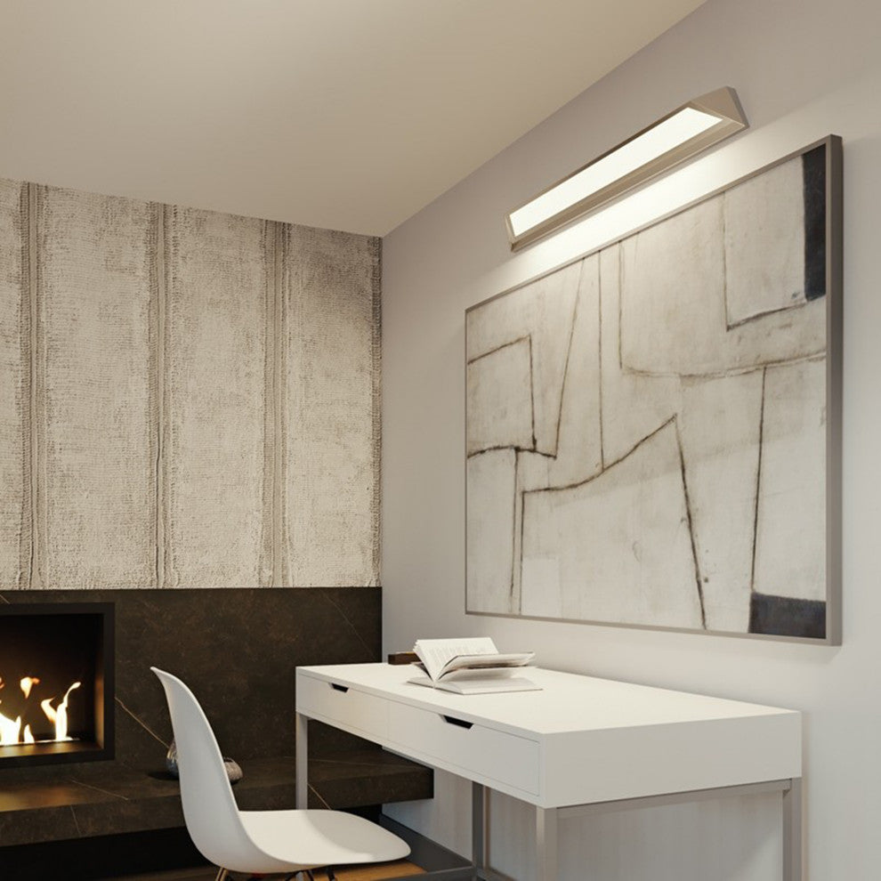 Ryland LED Vanity, Satin Nickel Finish, White Acrylic, 38"