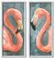 Watercolor Pink Flamingo Pair Watercolor Animal Portrait,13 x 30