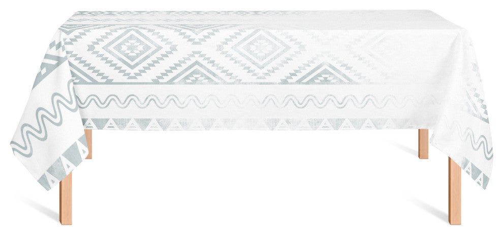 Faded Blue Pattern 58x102 Tablecloth