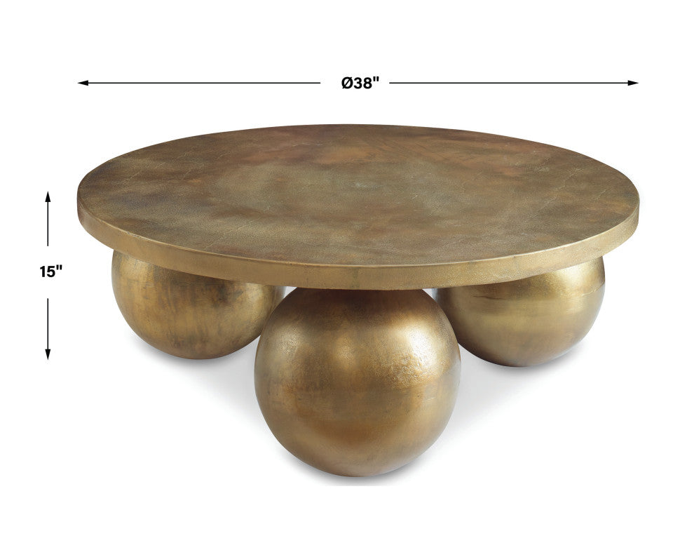 Uttermost Triplet Antique Brass Coffee Table