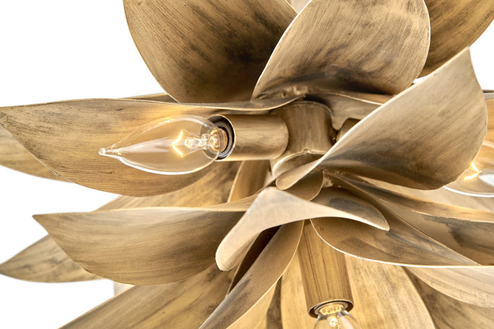 Fredrick Ramond FR30811 Agave 4 Light 16"W Convertible Pendant - Burnished Gold