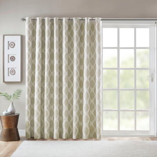 SunSmart Blakesly Ikat Blackout Window Panel, Grey, Taupe, 100"x84"
