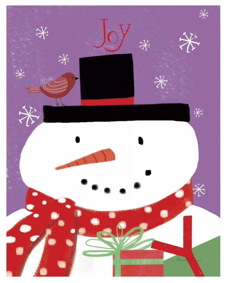 "Snowman and Penguin Friends IV" Digital Paper Print by Farida Zaman, 22"x26"