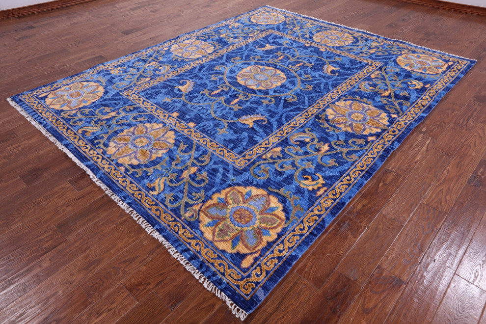 Handmade William Morris Wool Rug 8' 0" X 10' 0" - Q13677