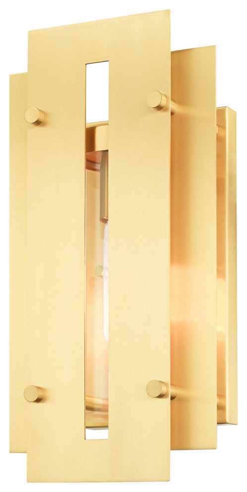 Livex Lighting Utrecht 1 Light Satin Brass Medium Outdoor Wall Lantern