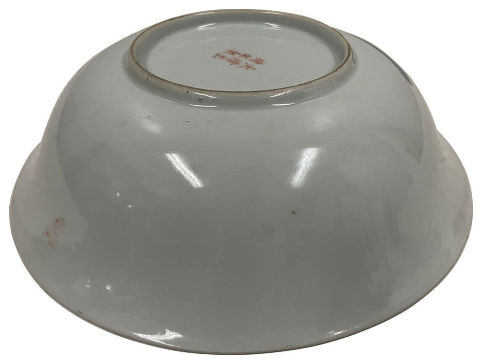 Consigned Antique Chinese Femille Rose Porcelain Bowl with Marks