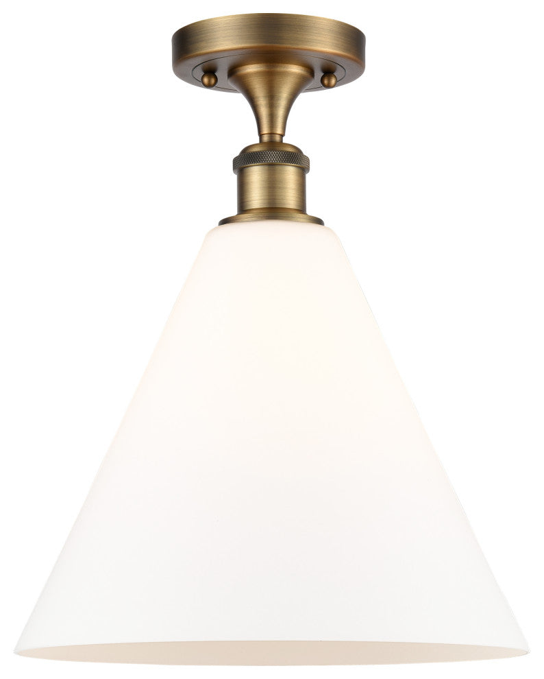 Innovations 516-1C-BB-GBC-121-LED 1 Light Semi-Flush Mount, Brushed Brass