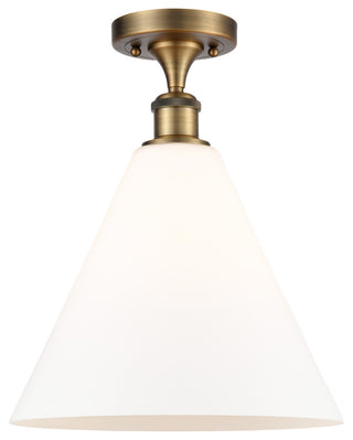 Innovations 516-1C-BB-GBC-121-LED 1 Light Semi-Flush Mount, Brushed Brass