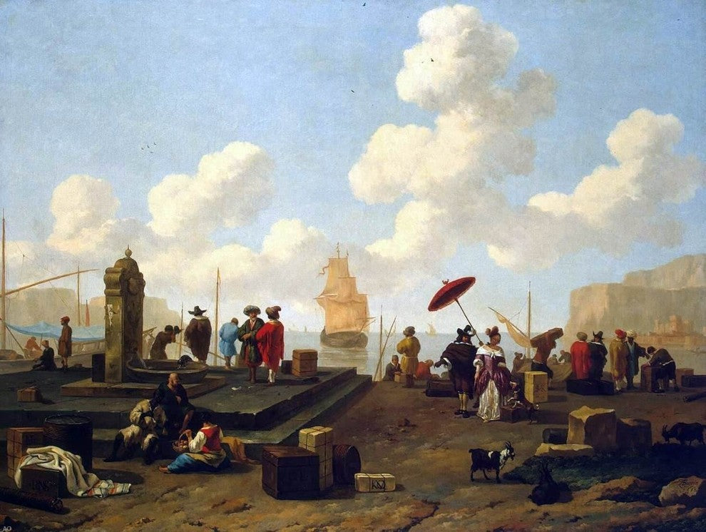 Abraham Jansz Begeyn Seashore, Gallery Wrapped Canvas Print, 21"x28"