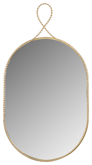Ravina Braided Brass Wall Mirror, Oval