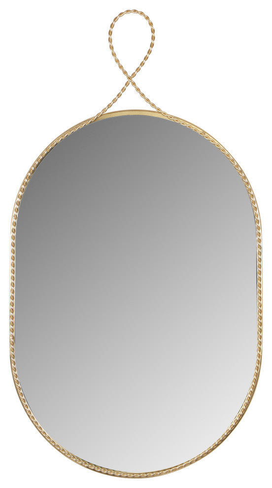 Ravina Braided Brass Wall Mirror, Oval
