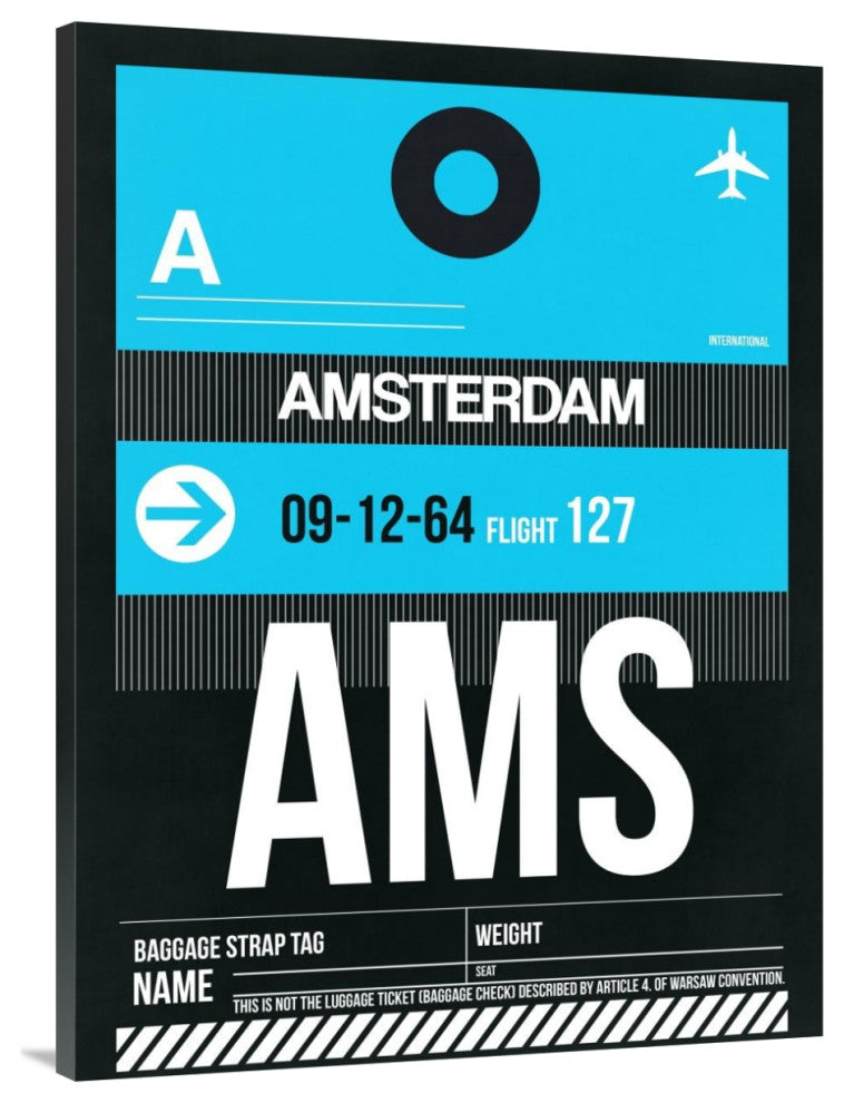 "AMS Amsterdam Luggage Tag 1" Fine Art Print