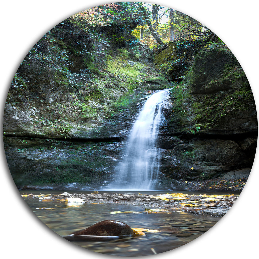 Nanayo Waterfall Japan, Landscape Photo Large Disc Metal Wall Art, 23"