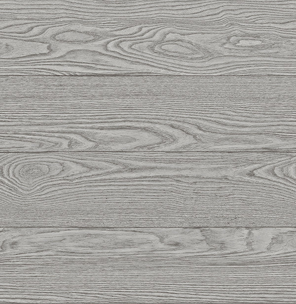 Faux Wood Grain Wallpaper, Gray, Bolt