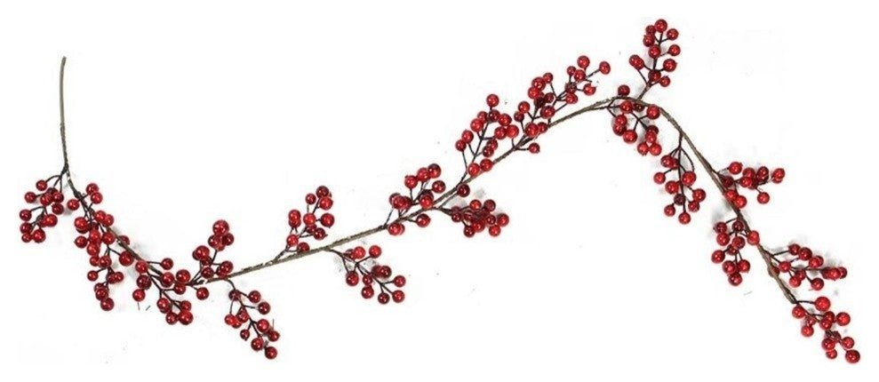 5' Decorative Shiny Red Berries Artificial Christmas Garland, Unlit