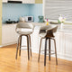 Bentwood Swivel Bar Chair, PU Leather, Set of 2, Gray