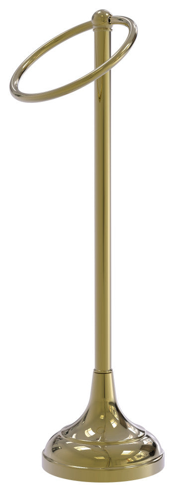 Vanity Top 1 Ring Guest Towel Holder, Unlacquered Brass