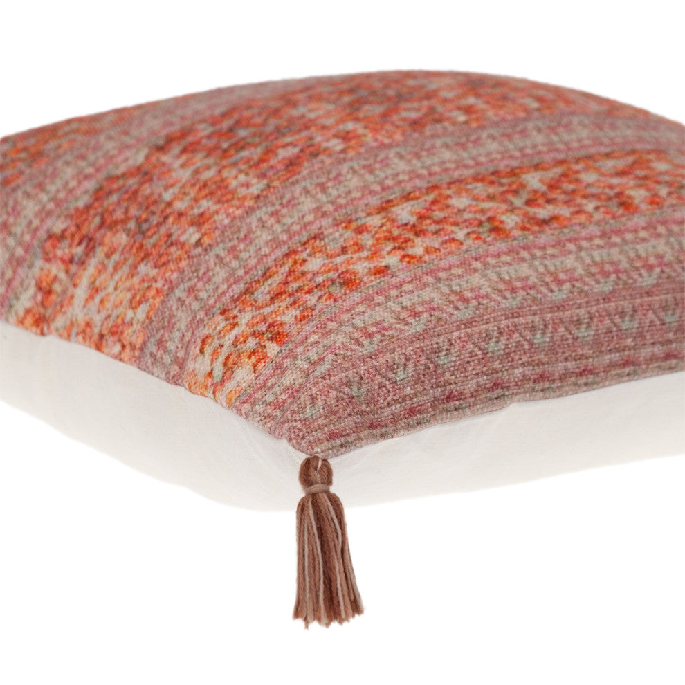 Parkland Collection Transitional Stripes Pink Square 18" x 18" Pillow