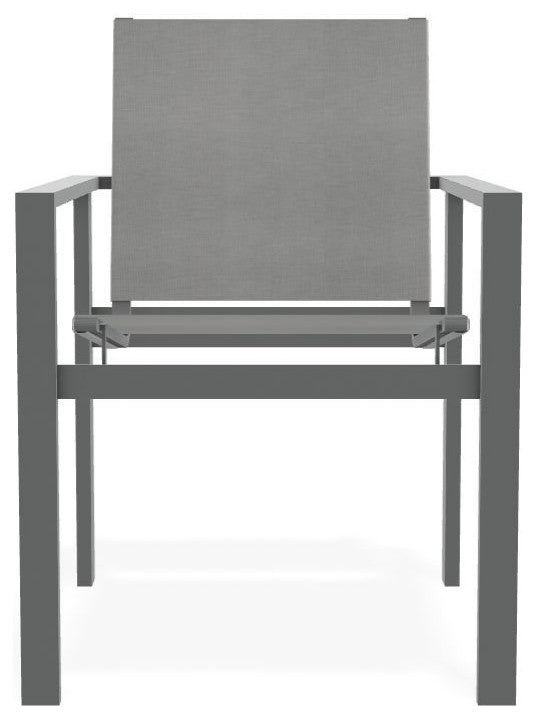 Tribeca Sling Outdoor Stackable Armchair, Alloy/Graphite