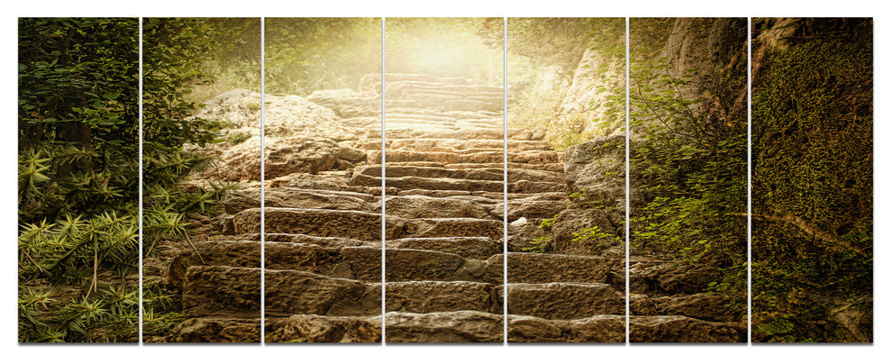 Holy Light and Upstairs, Landscape Canvas Art Print, 83"x32", 7 Panels