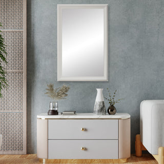 Woodford Framed Wall Mirror, White, 30"x40"