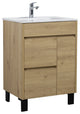 Alma Grace Natural Oak finish Freestanding Vanity With Porcelain sink, 24"