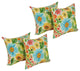 17" Square Solid Polyester Outdoor Throw Pillows, Set of 4, Gregoire Chamomile
