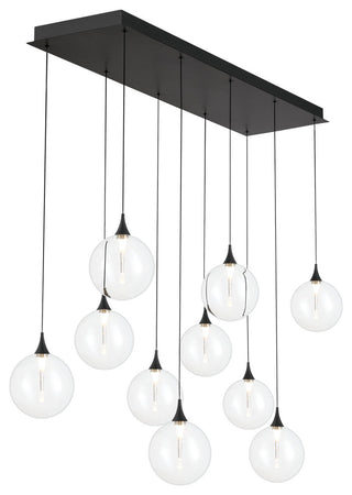 Iissa 10L 47" Black Clear Chandelier